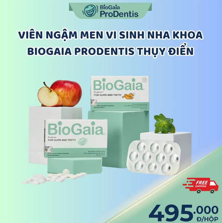 Men vi sinh nha khoa BioGaia Prodentis nhập khẩu chính hãng Thuỵ Điển