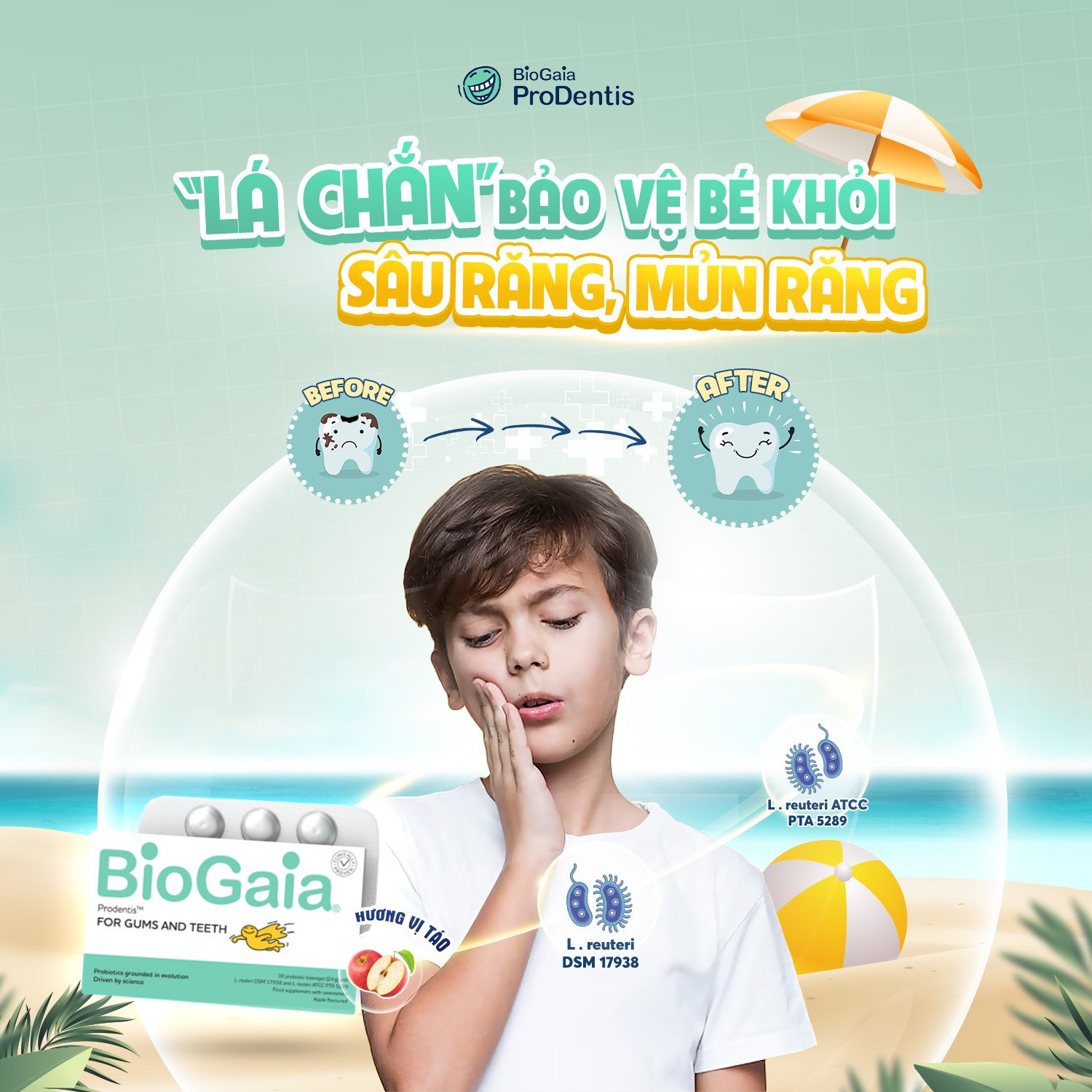 BioGaia Prodentis giúp ngăn ngừa sâu răng, sun răng ở trẻ hiệu quả