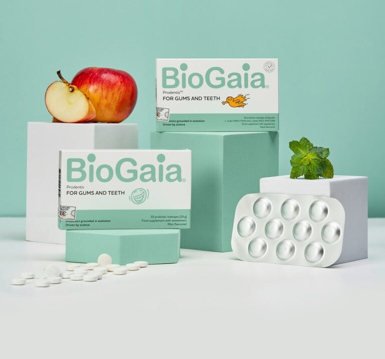Men vi sinh nha khoa BioGaia Prodentis 2in1 hỗ trợ cải thiện vấn đề về răng miệng và tiêu hoá Men vi sinh nha khoa BioGaia Prodentis 2in1 hỗ trợ cải thiện vấn đề về răng miệng và tiêu hoá