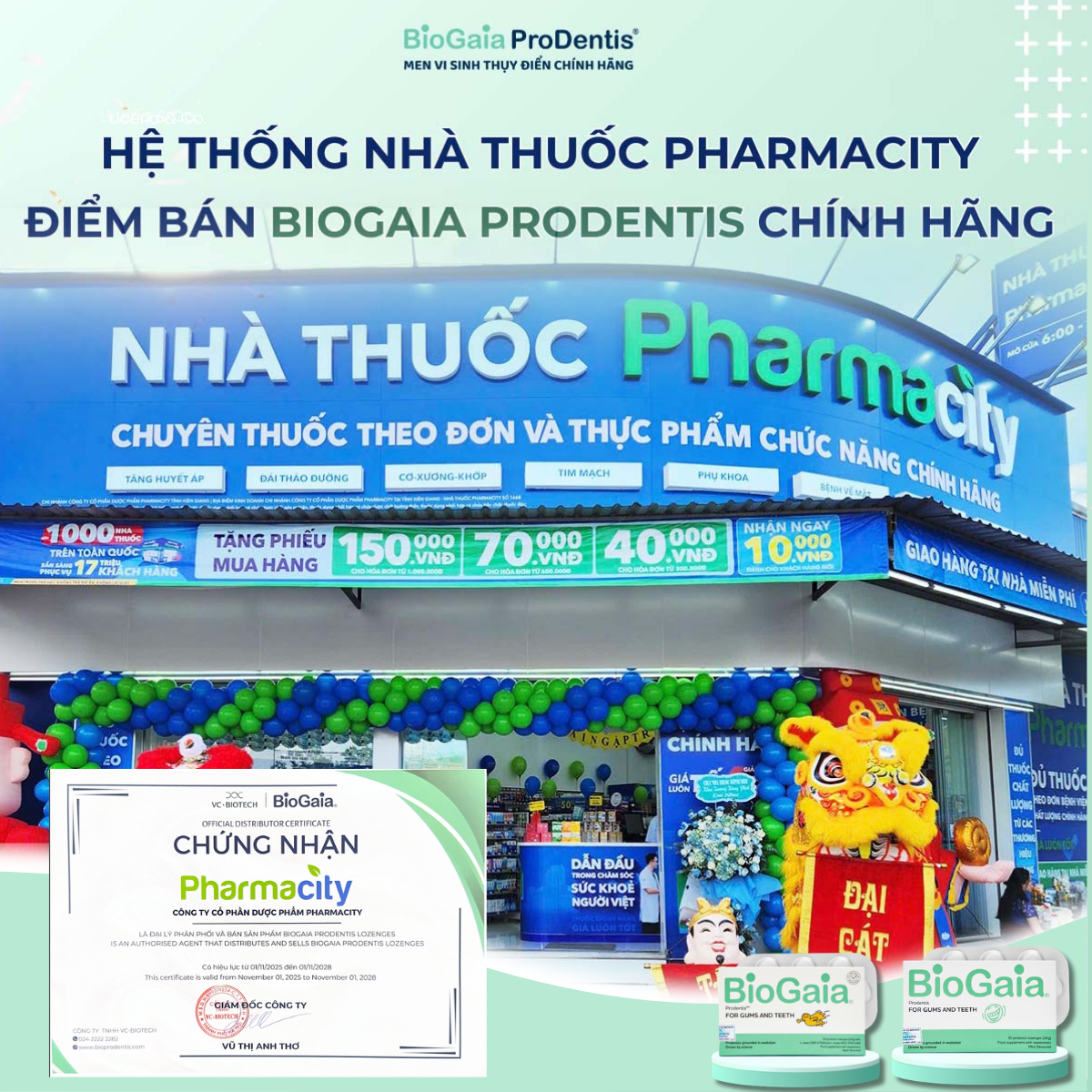 Hệ thống nhà thuốc Pharmacity - Điểm bán BioGaia Prodentis chính hãng Hệ thống nhà thuốc Pharmacity - Điểm bán BioGaia Prodentis chính hãng