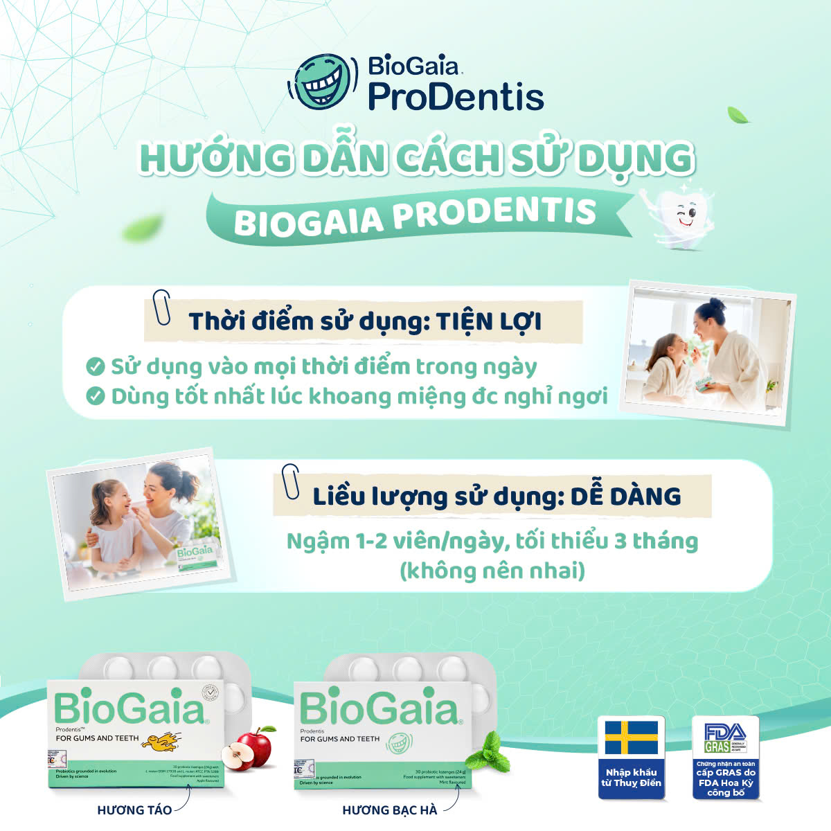 Men vi sinh BioGaia Prodentis – Nhập khẩu chính hãng Thuỵ Điển