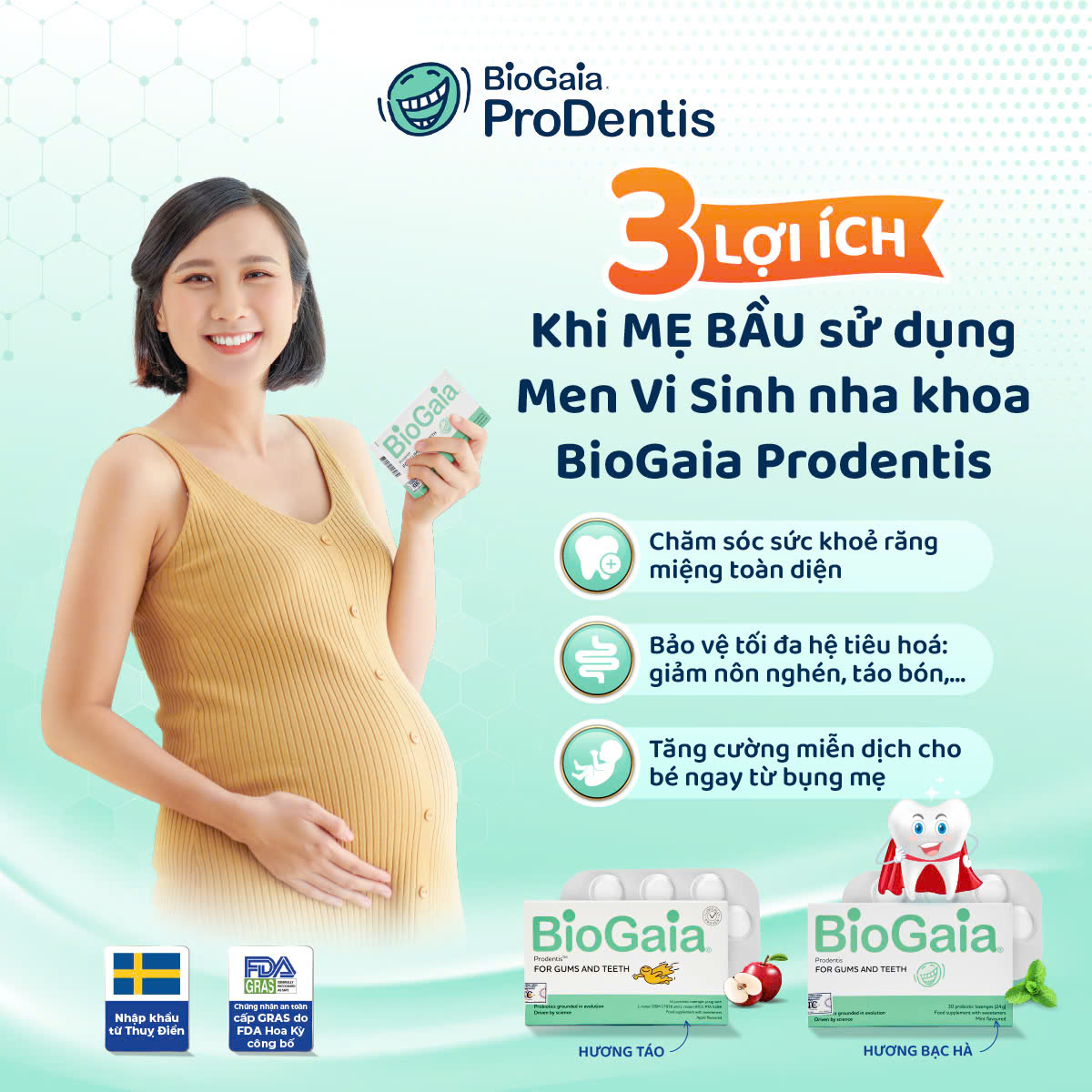 Men vi sinh BioGaia Prodentis – Nhập khẩu chính hãng Thuỵ Điển