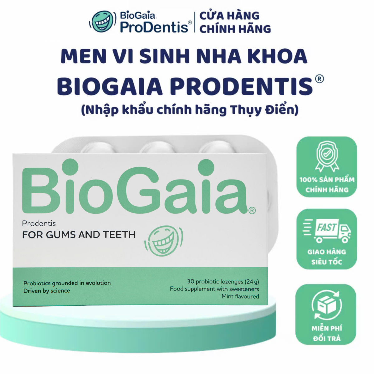 Men vi sinh BioGaia Prodentis – Nhập khẩu chính hãng Thuỵ Điển