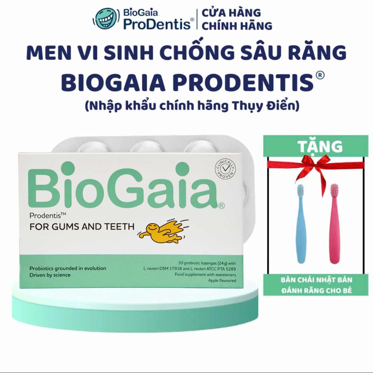 Men vi sinh chống sâu răng cho trẻ BioGaia Prodentis